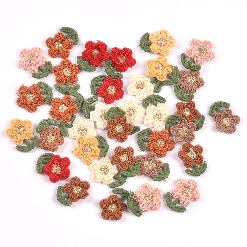 Embroidery Letter M - 10pcs 22x18mm Unadhesive Cartoon Small Flower