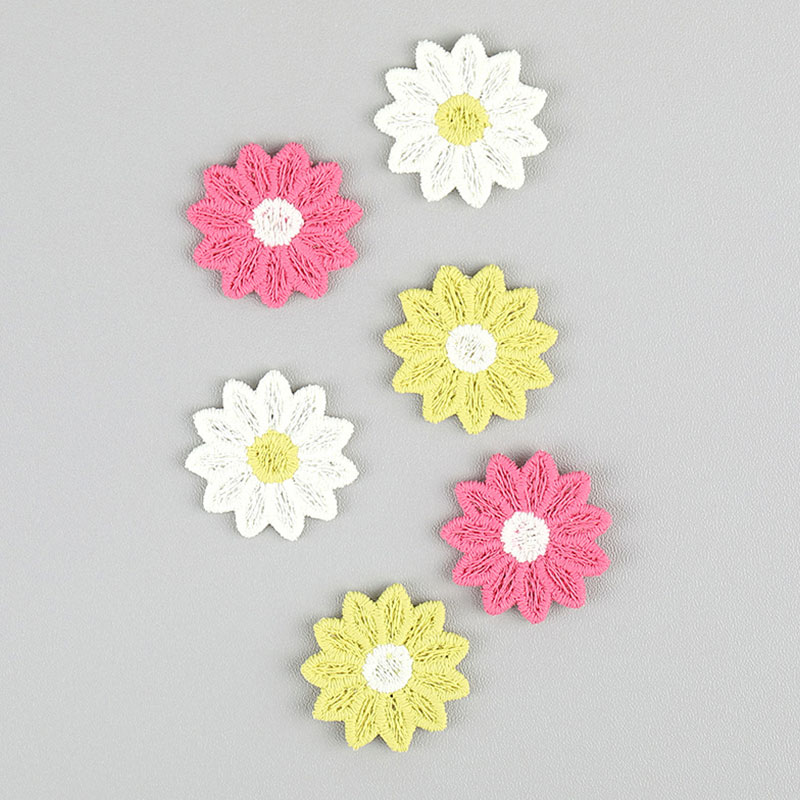 Embroidery On Socks - 30Pcs 2.5CM Embroidered Sunflower Appliques -