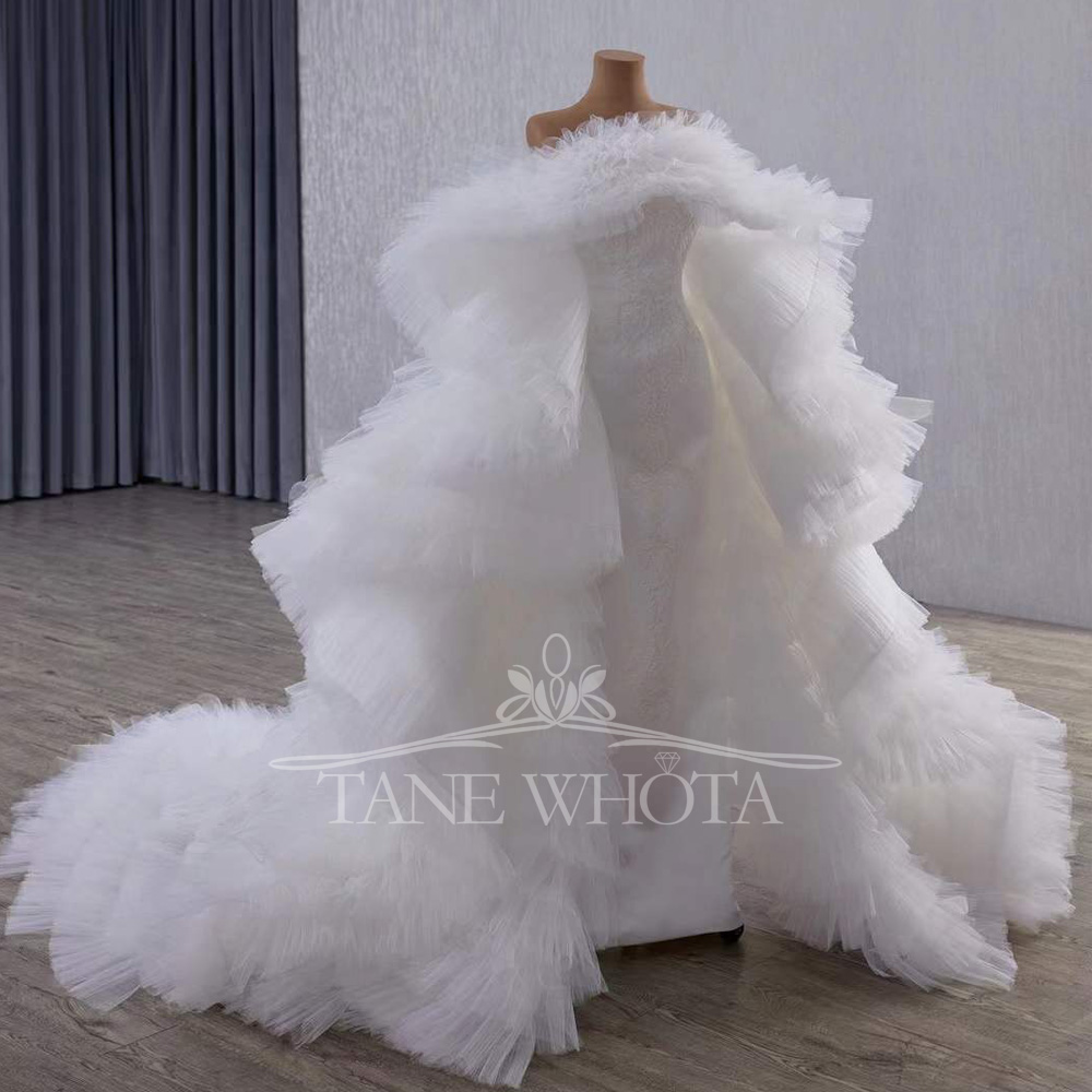 Embroidery Organza - Elegant Mermaid Wedding Inner Gown Tiered