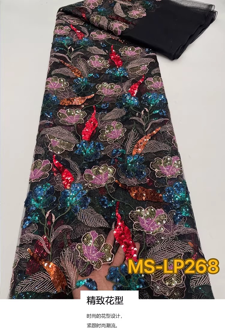Embroidery Gradient - 1yard Luxury Double color bead flower