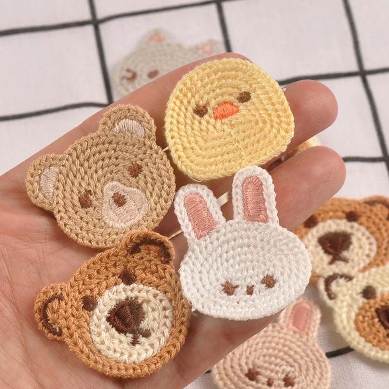 10pcs 3-4.1cm Lovely Bear/Cat/ - Embroidery Letter M ulasan dan harga