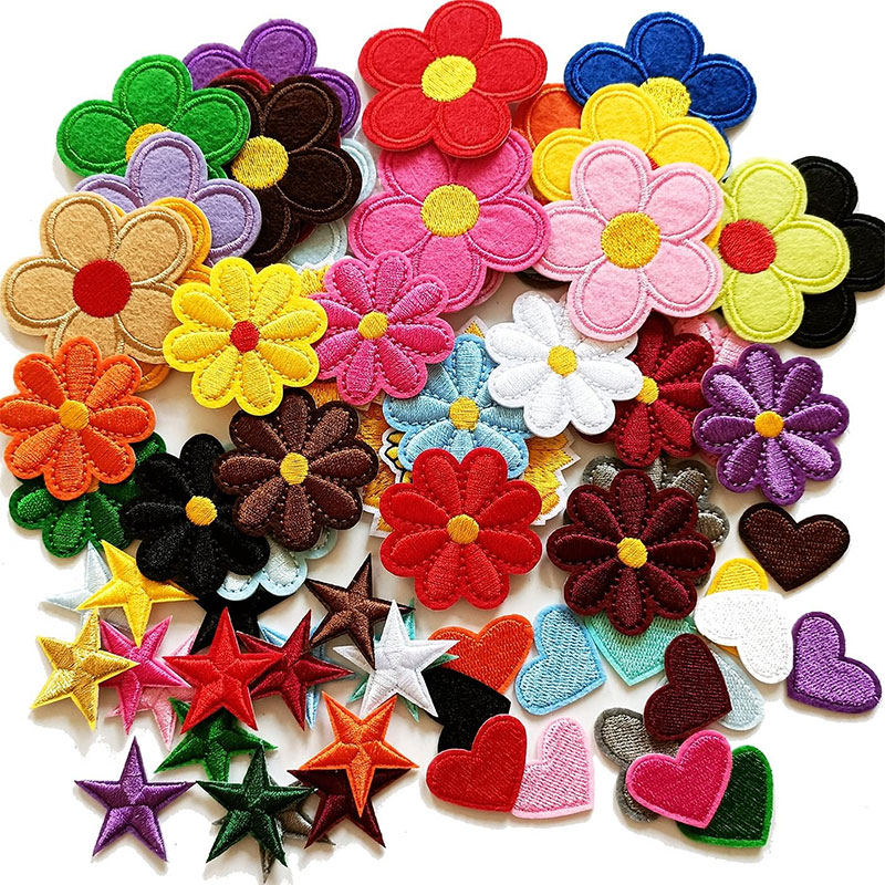 2-10Pcs Flower Iron on Patches - Embroidery Letter M ulasan dan harga