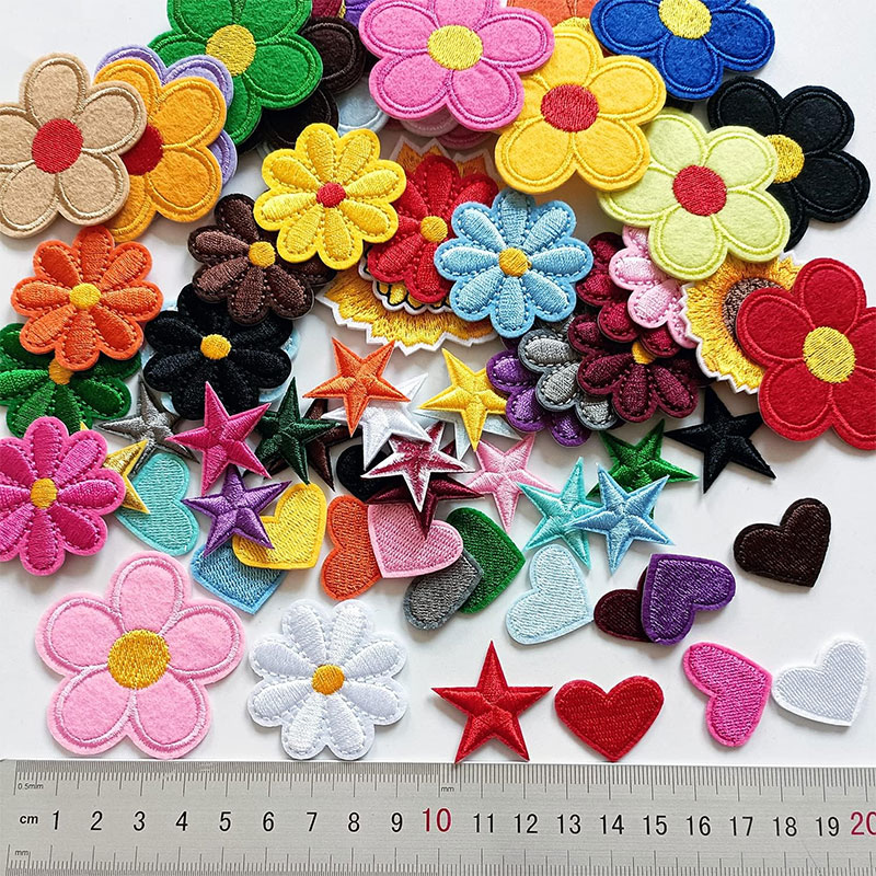 2-10Pcs Flower Iron on Patches - Embroidery Letter M ulasan dan harga