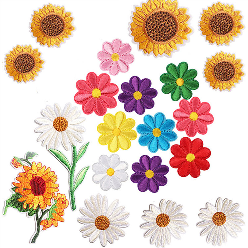 2-10Pcs Flower Iron on Patches - Embroidery Letter M ulasan dan harga