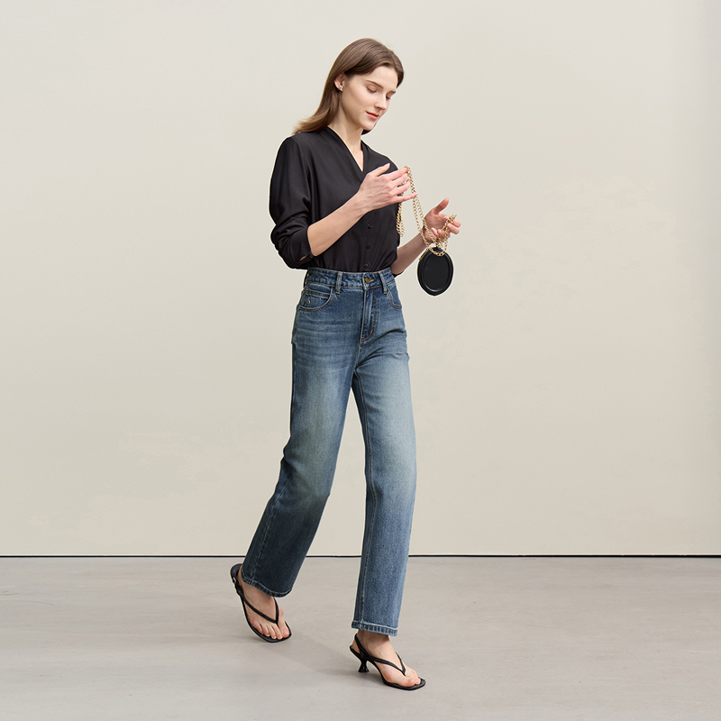 Amii Women's Jeans 2026 Summer - Embroidery Effect ulasan dan harga