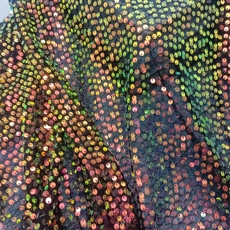 Rainbow Sequin Embroidery Fabr - Embroidery Gradient ulasan dan harga