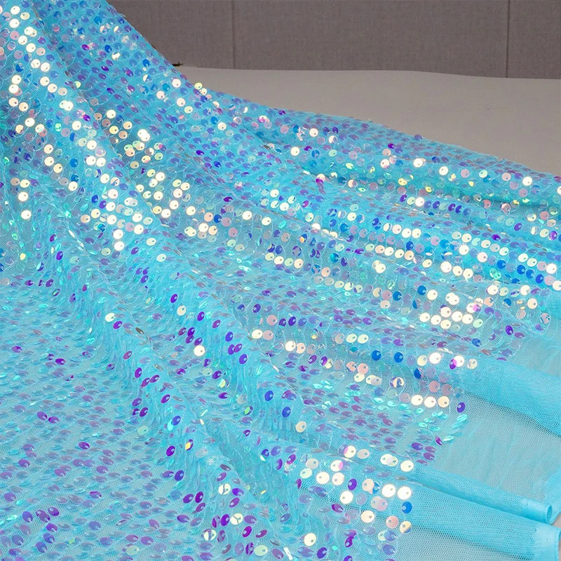 Rainbow Sequin Embroidery Fabr - Embroidery Gradient ulasan dan harga