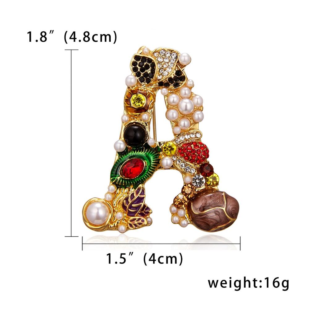 Fashion Enamel Pearl Rhineston - Embroidery Letter M ulasan dan harga