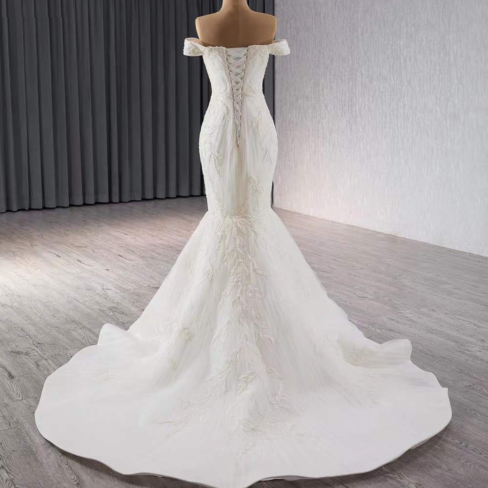 Weddings Dress Strapless Off S - Embroidery Organza ulasan dan harga