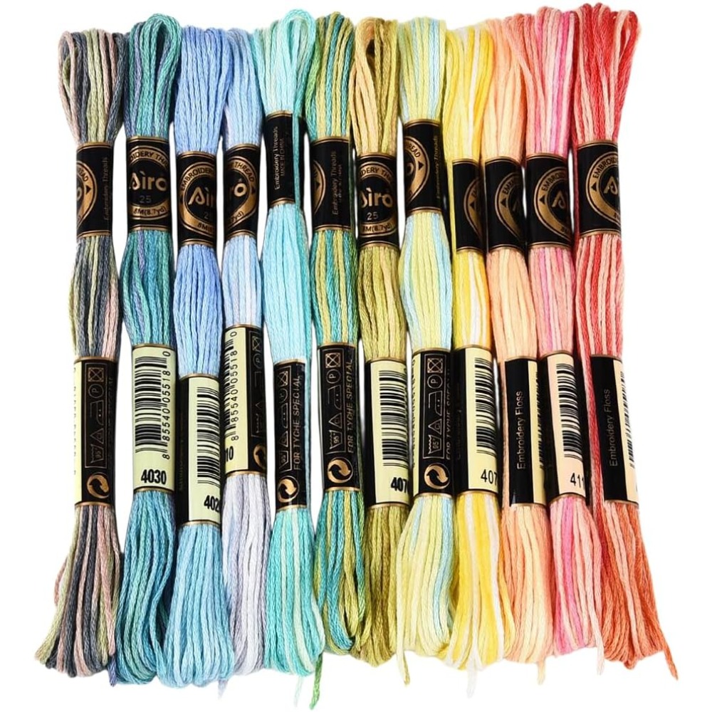 12 Skeins 105 Yards 6 Ply Vari - Embroidery Gradient ulasan dan harga