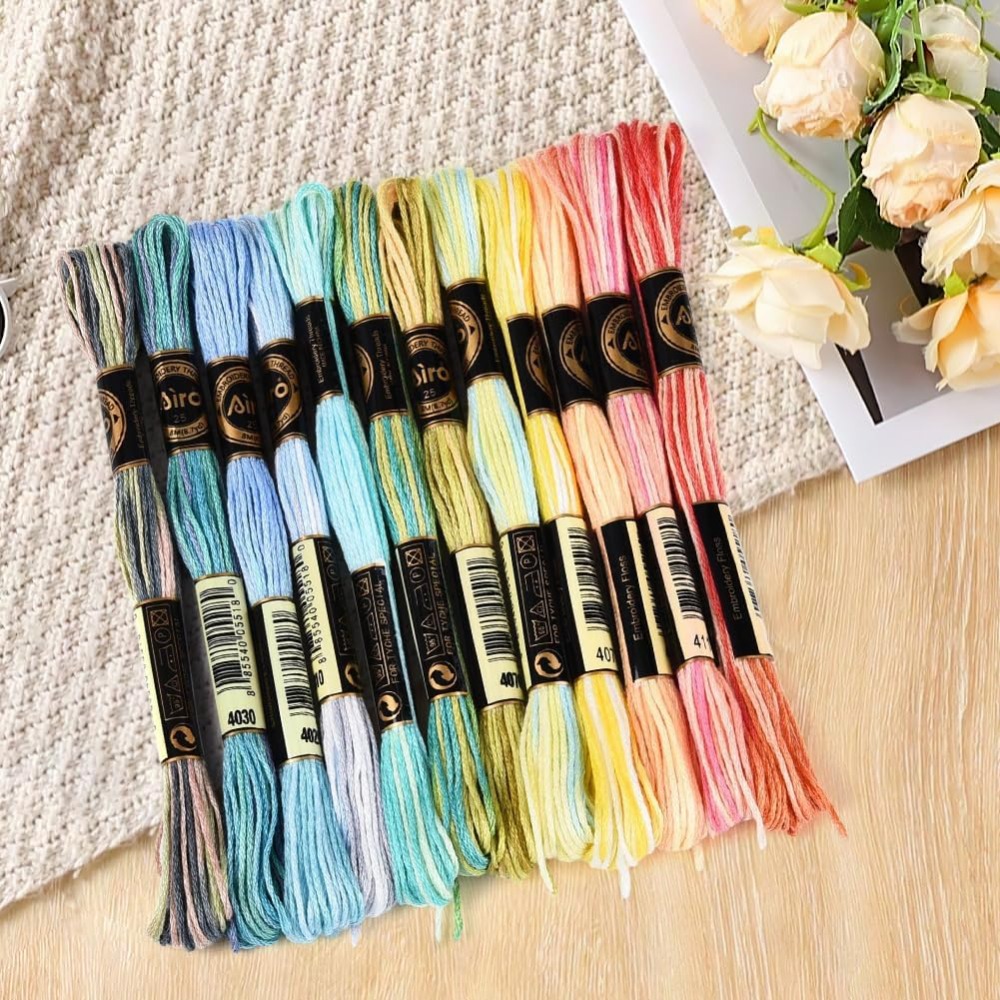 12 Skeins 105 Yards 6 Ply Vari - Embroidery Gradient ulasan dan harga