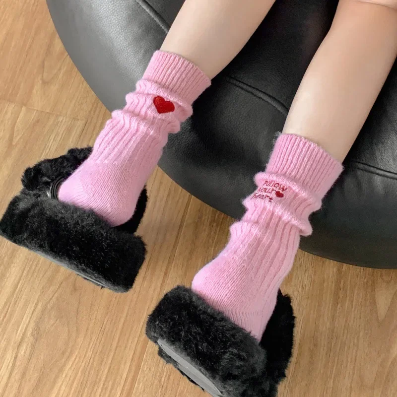 Harajuku Kawaii Middle Tube So - Embroidery On Socks ulasan dan harga