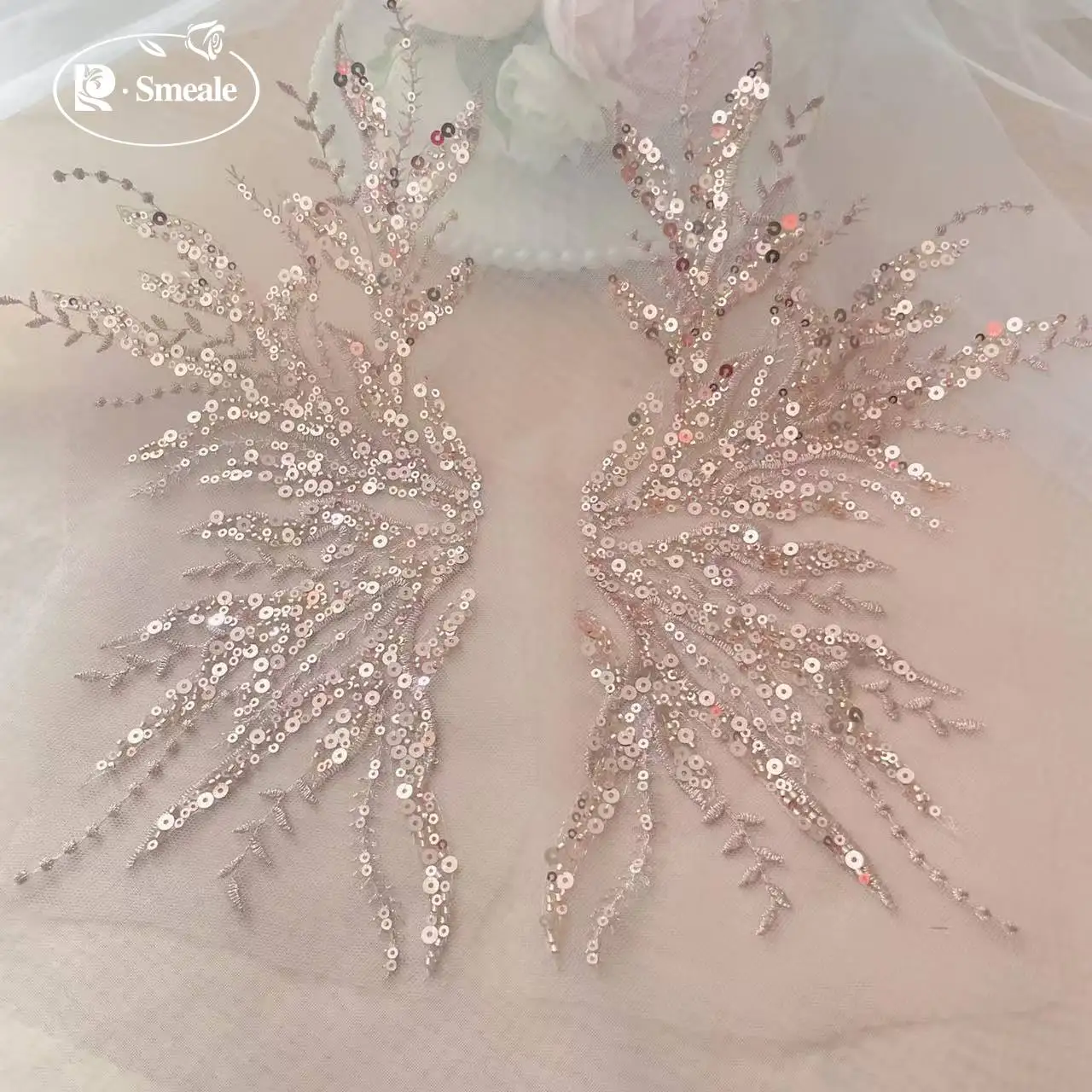 5Pair-2Pair.Rose Gold Sequin T - Embroidery Gold ulasan dan harga