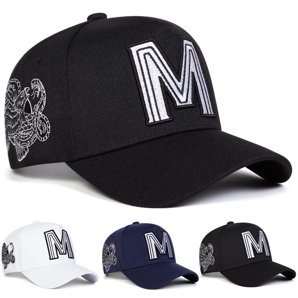 Unisex M Letter Embroidery Bas - Embroidery Letter M ulasan dan harga