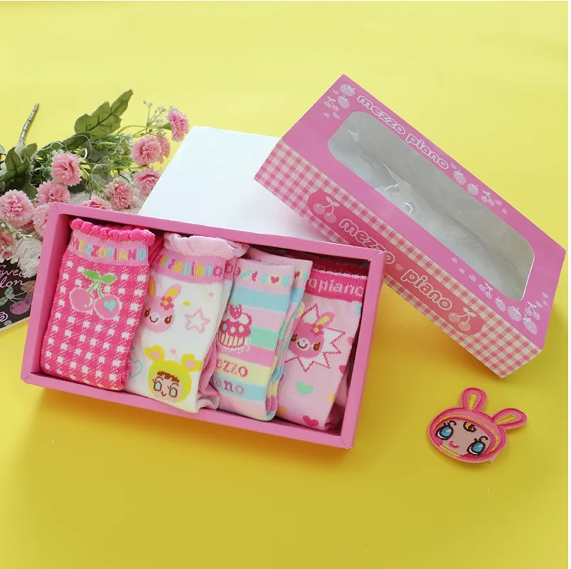 Japanese Cartoon Cute Sweet Lo - Embroidery On Socks ulasan dan harga