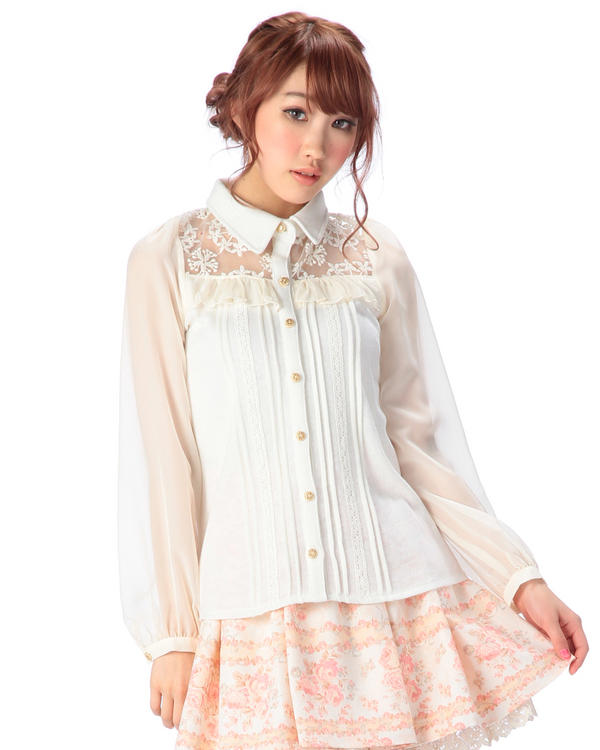 SALES Japan Liz Lisa Chiffon S - Embroidery Organza ulasan dan harga