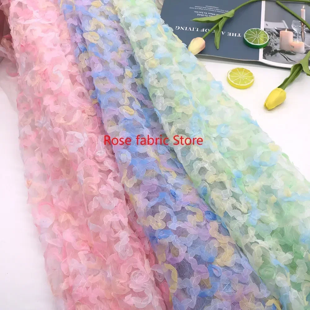 Gradient chiffon rose crochet  - Embroidery Gradient ulasan dan harga