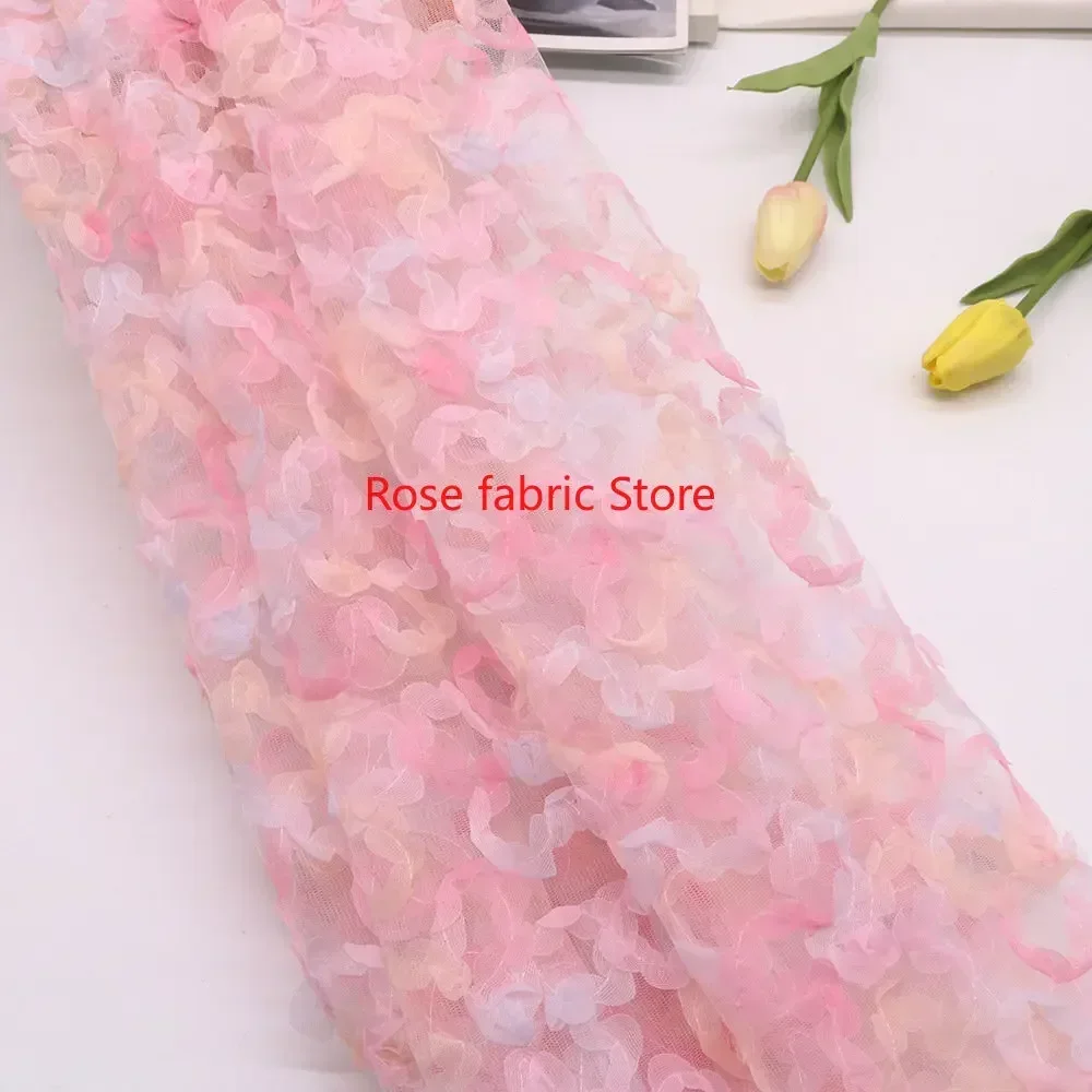 Gradient chiffon rose crochet  - Embroidery Gradient ulasan dan harga