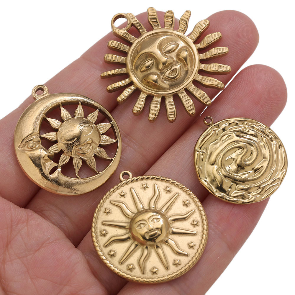 5pcs PVD Gold Charms Stainless - Embroidery Gold ulasan dan harga