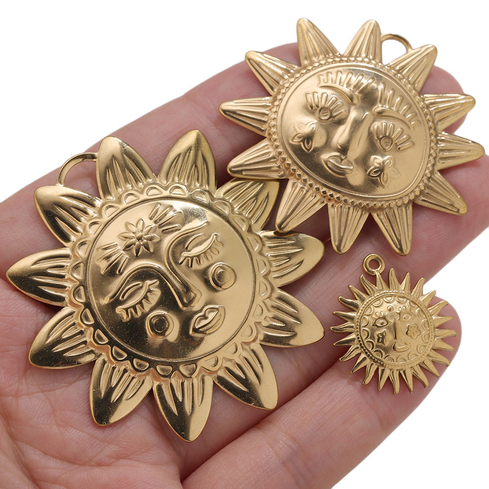 5pcs PVD Gold Charms Stainless - Embroidery Gold ulasan dan harga