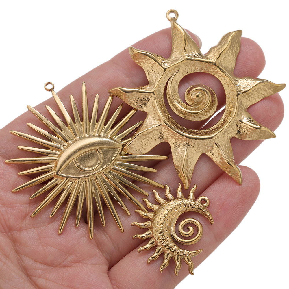 5pcs PVD Gold Charms Stainless - Embroidery Gold ulasan dan harga