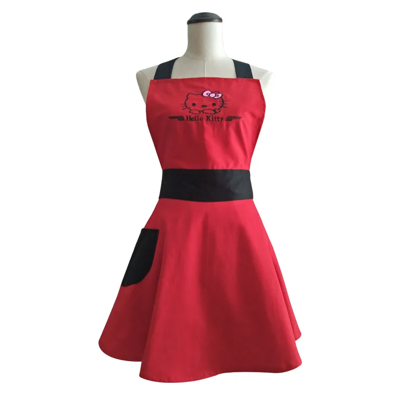 Cute Embroidery Hello Kitty Dr - Embroidery Apron ulasan dan harga