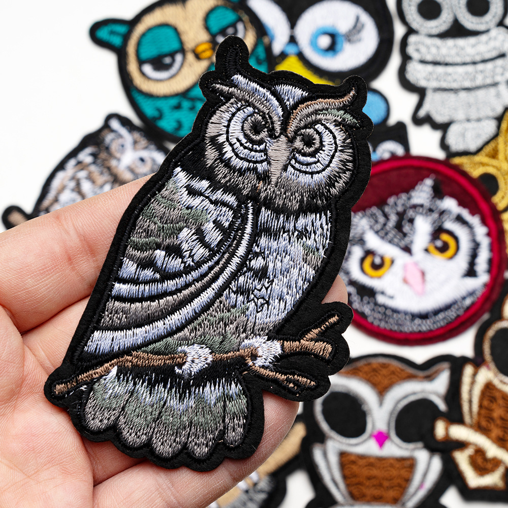 Owl Silver Grey Theme Sew/Iron - Embroidery On Socks ulasan dan harga