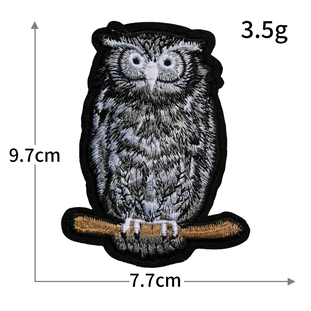 Owl Silver Grey Theme Sew/Iron - Embroidery On Socks ulasan dan harga