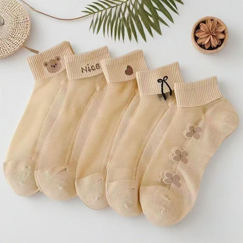 Women's Sheer Ice Silk Polyest - Embroidery On Socks ulasan dan harga
