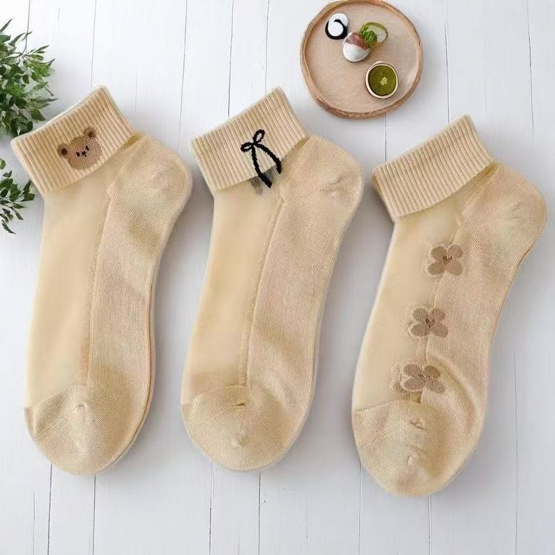 Women's Sheer Ice Silk Polyest - Embroidery On Socks ulasan dan harga