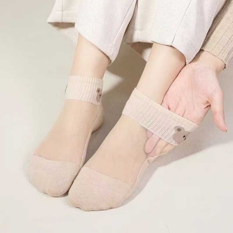 Women's Sheer Ice Silk Polyest - Embroidery On Socks ulasan dan harga