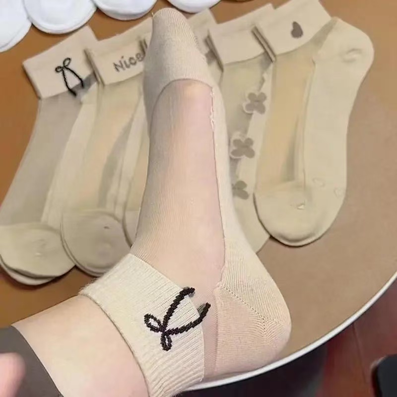 Women's Sheer Ice Silk Polyest - Embroidery On Socks ulasan dan harga
