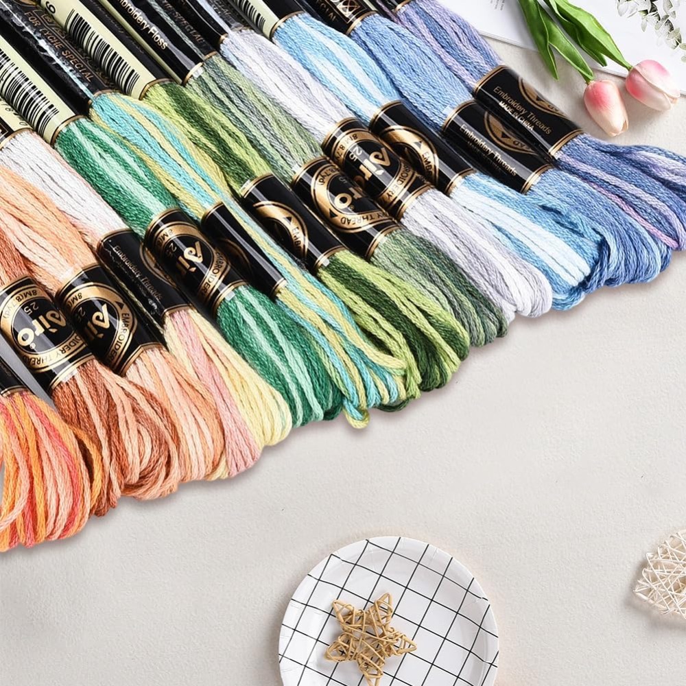12 Skeins 105 Yards Cross Stit - Embroidery Gradient ulasan dan harga