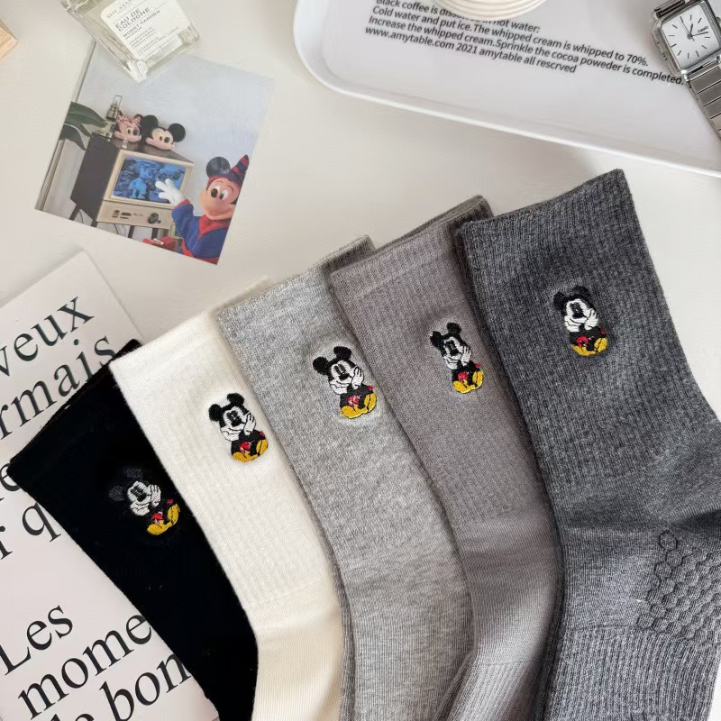 5 Pairs Of Four Season Unisex  - Embroidery On Socks ulasan dan harga