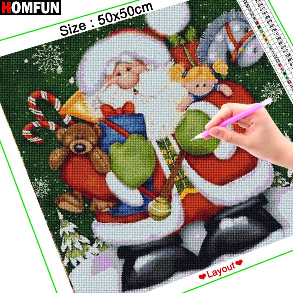 HOMFUN Diamond Painting Full S - Embroidery Roll Pattern ulasan dan harga