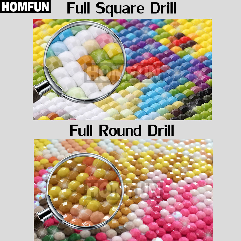 HOMFUN Diamond Painting Full S - Embroidery Roll Pattern ulasan dan harga