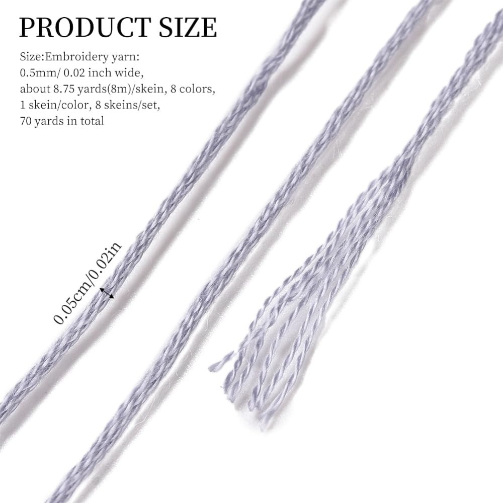 8 Skeins 70 Yards Grey Friends - Embroidery Gradient ulasan dan harga