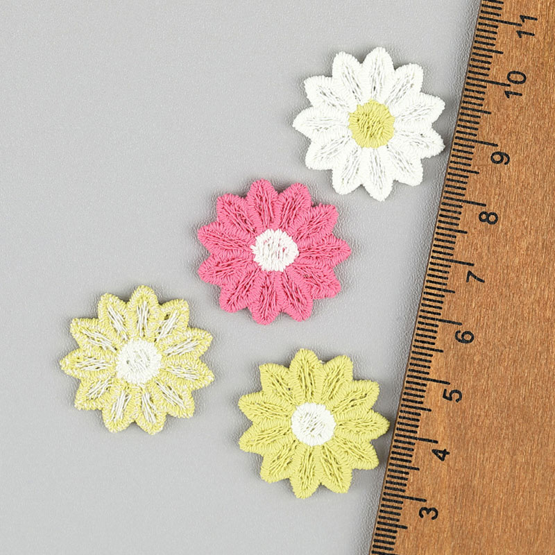 30Pcs 2.5CM Embroidered Sunflo - Embroidery On Socks ulasan dan harga