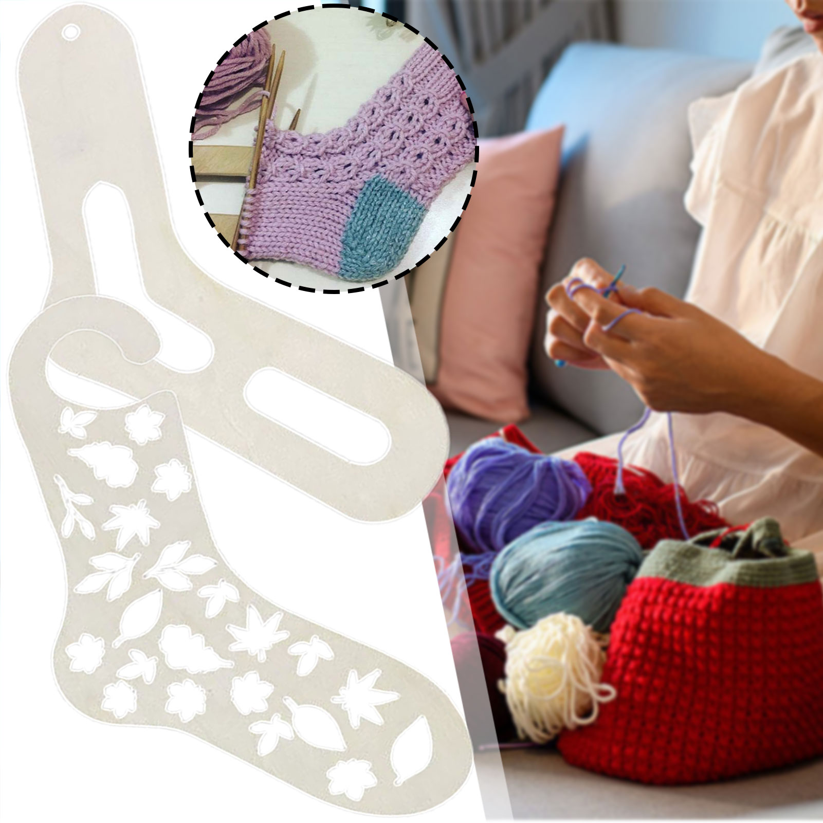 1/2pcs Knitting Tool For Sock  - Embroidery On Socks ulasan dan harga