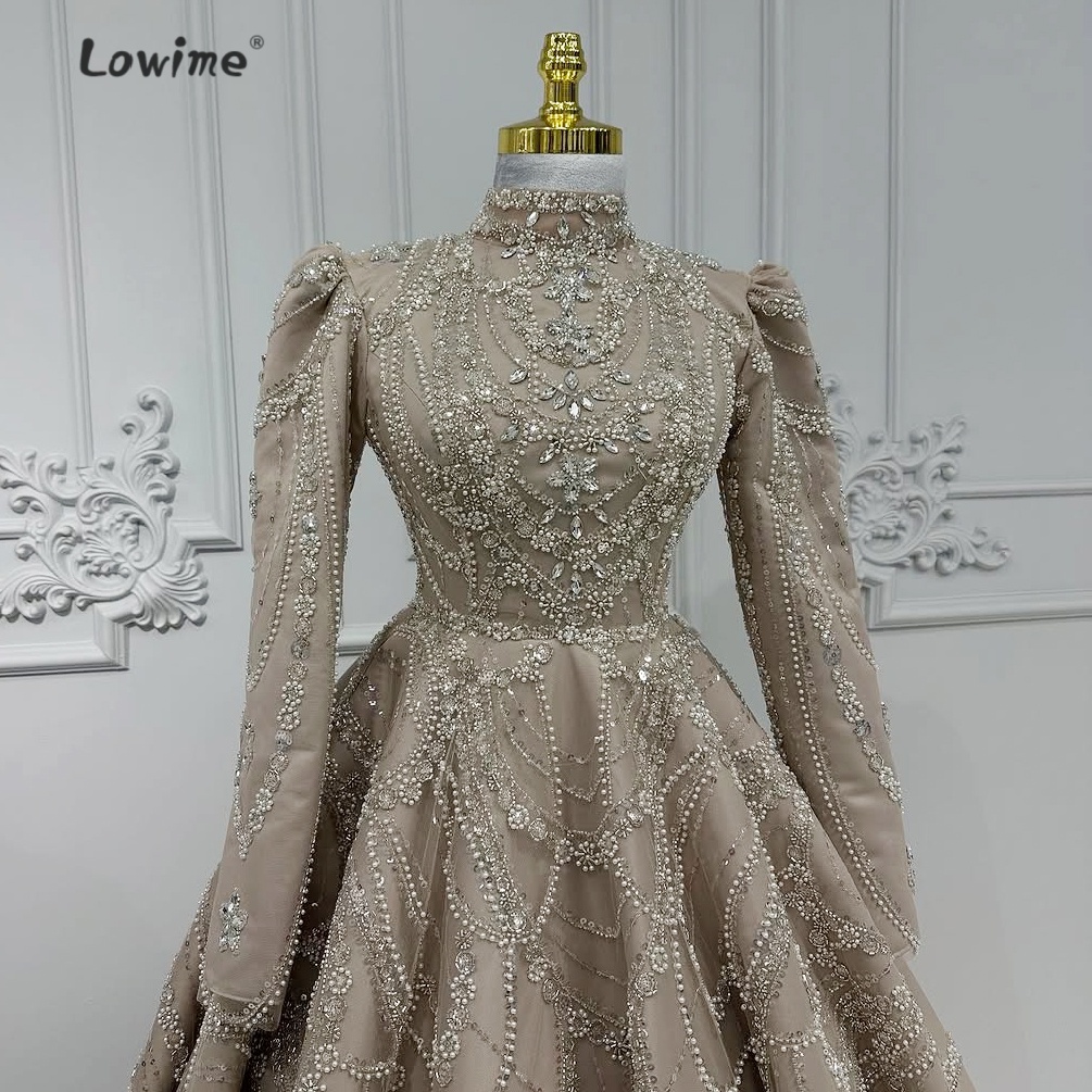 Retro Light Brown Muslim Eveni - Embroidery Organza ulasan dan harga