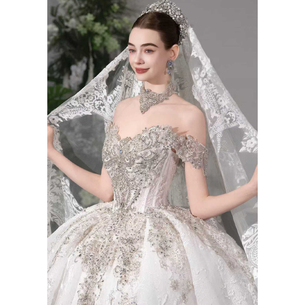 Luxury Off The Shoulder Sweeth - Embroidery Organza ulasan dan harga
