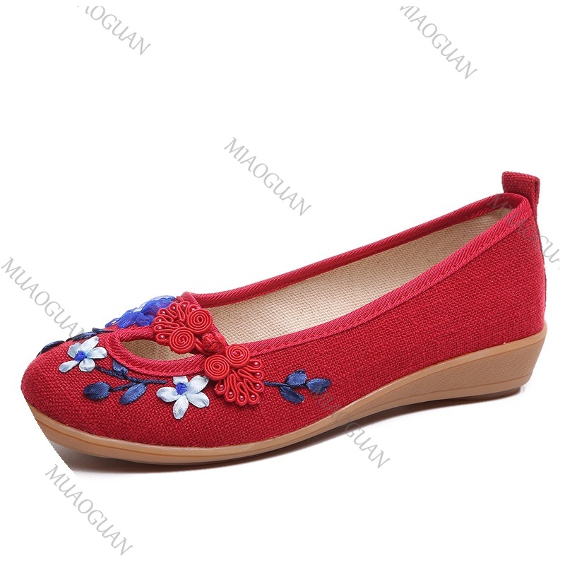 Embroidered Women Comfort Wedg - Embroidery Canvas ulasan dan harga