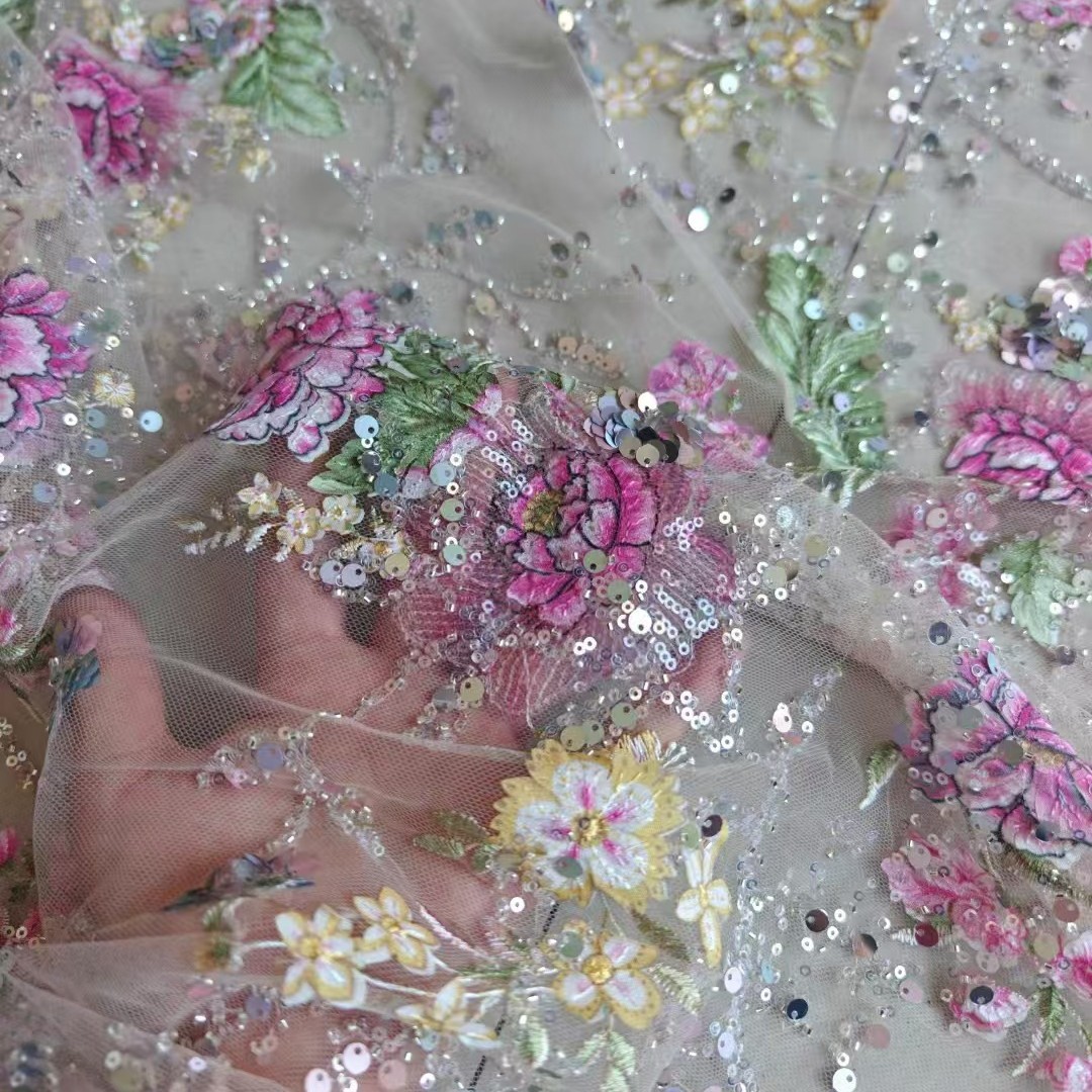 1M 120Cm Wide Luxury Beaded La - Embroidery Gradient ulasan dan harga