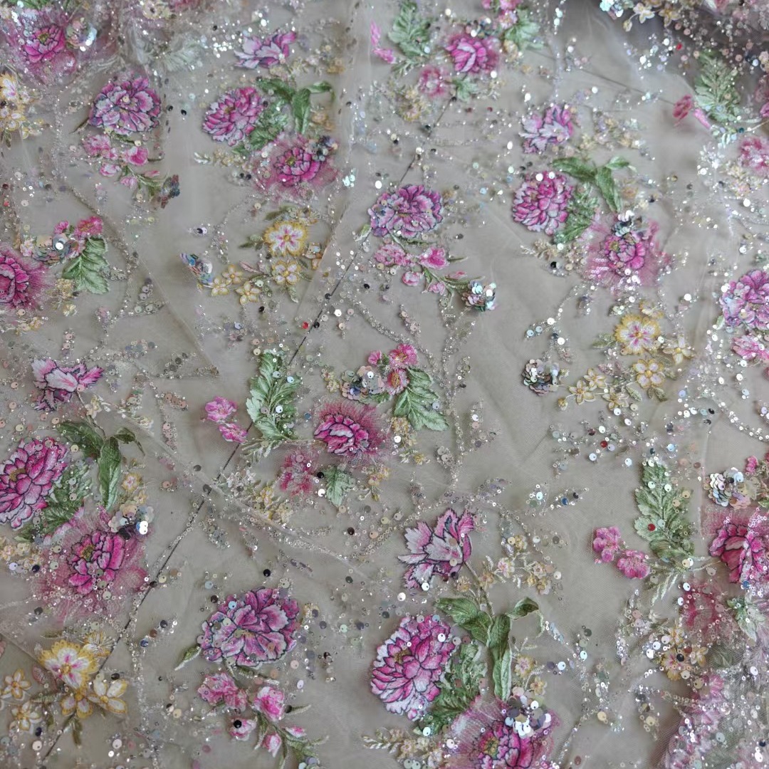 1M 120Cm Wide Luxury Beaded La - Embroidery Gradient ulasan dan harga