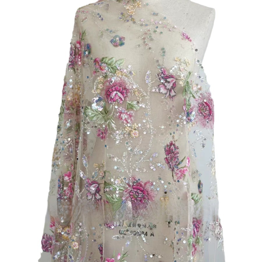 1M 120Cm Wide Luxury Beaded La - Embroidery Gradient ulasan dan harga