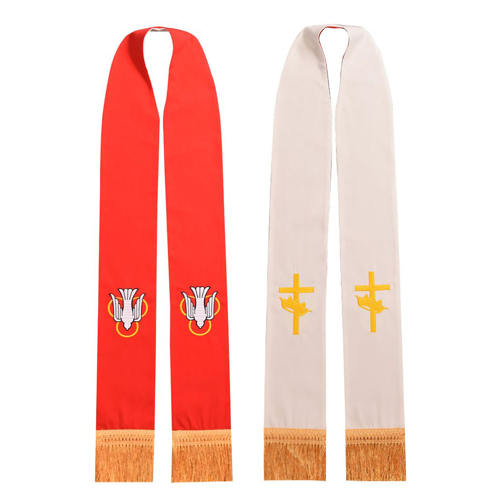Reversible Clergy Stole Double - Embroidery Gold ulasan dan harga