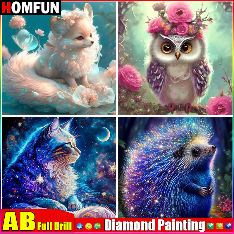 HOMFUN AB Full Diamond Embroid - Embroidery Roll Pattern ulasan dan harga