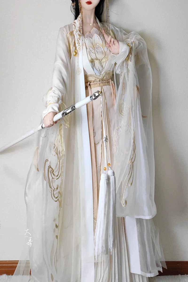 Chinese Hanfu Dress Women Tang - Embroidery Gradient ulasan dan harga