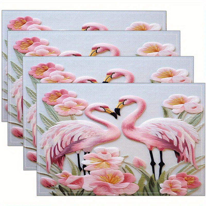 Flamingo Pink Floral Embroider - Embroidery Effect ulasan dan harga