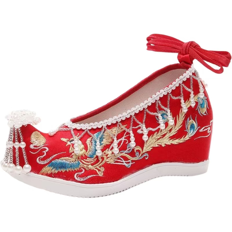 Women New Red Embroidered Wedd - Embroidery Canvas ulasan dan harga